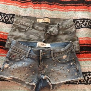 2 pairs of hollister 00 shorts!